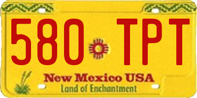NM license plate 580TPT