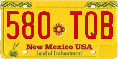 NM license plate 580TQB