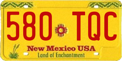 NM license plate 580TQC