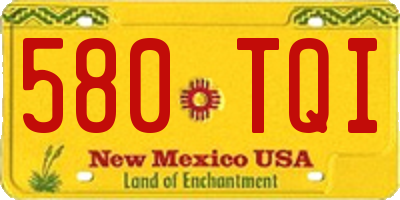 NM license plate 580TQI