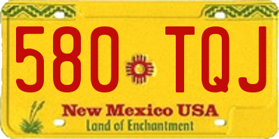 NM license plate 580TQJ