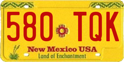 NM license plate 580TQK