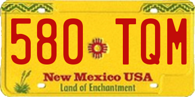 NM license plate 580TQM