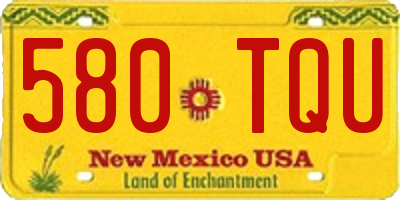 NM license plate 580TQU