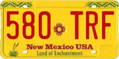 NM license plate 580TRF