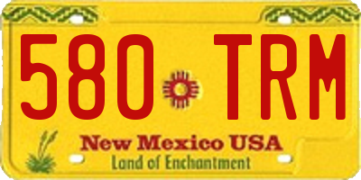 NM license plate 580TRM