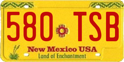 NM license plate 580TSB