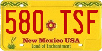 NM license plate 580TSF