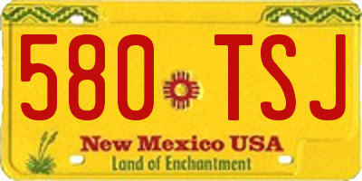 NM license plate 580TSJ