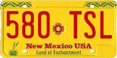 NM license plate 580TSL