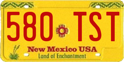 NM license plate 580TST