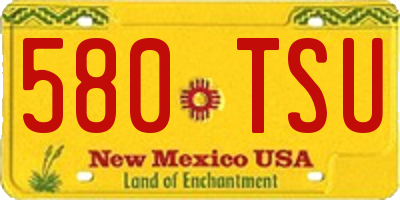 NM license plate 580TSU