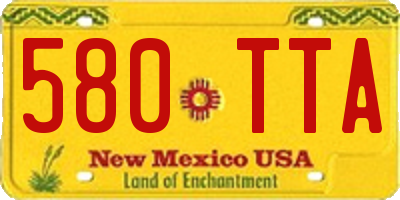 NM license plate 580TTA