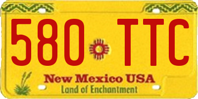 NM license plate 580TTC