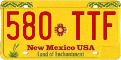 NM license plate 580TTF