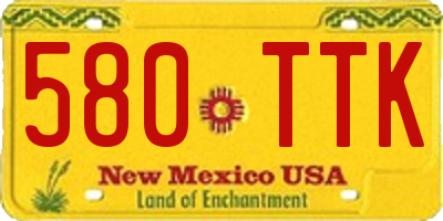 NM license plate 580TTK