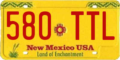 NM license plate 580TTL