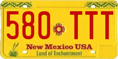 NM license plate 580TTT