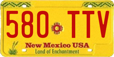 NM license plate 580TTV