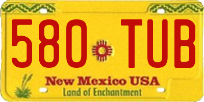 NM license plate 580TUB