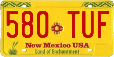NM license plate 580TUF