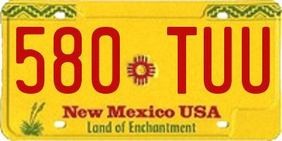 NM license plate 580TUU