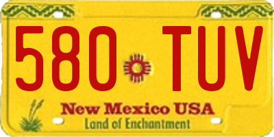 NM license plate 580TUV
