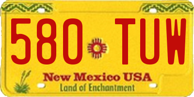 NM license plate 580TUW