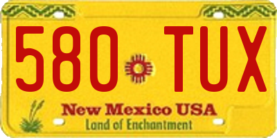 NM license plate 580TUX