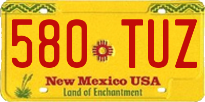 NM license plate 580TUZ