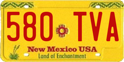 NM license plate 580TVA