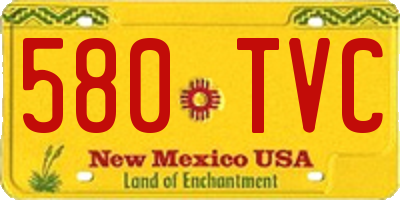NM license plate 580TVC