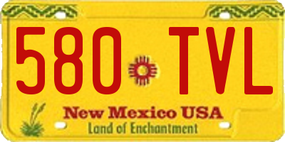 NM license plate 580TVL