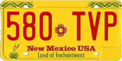 NM license plate 580TVP