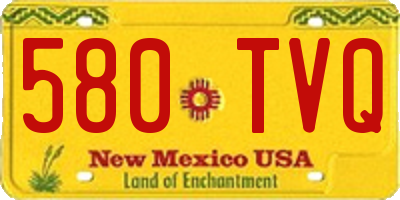 NM license plate 580TVQ