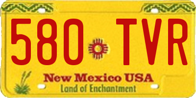 NM license plate 580TVR