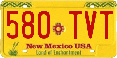 NM license plate 580TVT