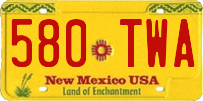 NM license plate 580TWA