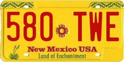 NM license plate 580TWE