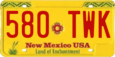 NM license plate 580TWK