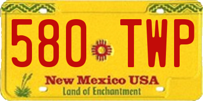 NM license plate 580TWP
