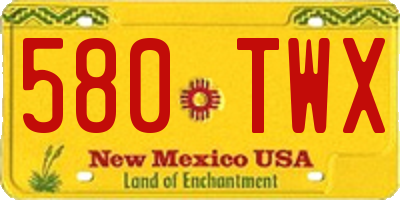 NM license plate 580TWX