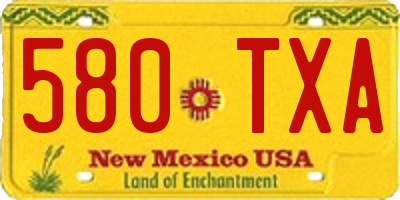 NM license plate 580TXA