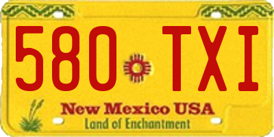 NM license plate 580TXI