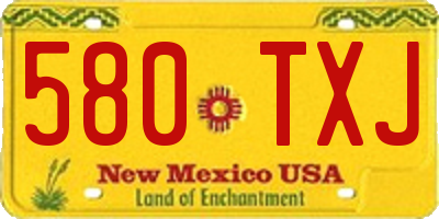 NM license plate 580TXJ