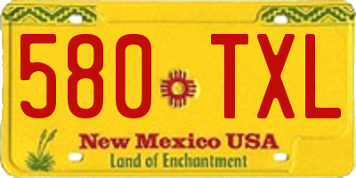 NM license plate 580TXL