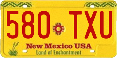 NM license plate 580TXU