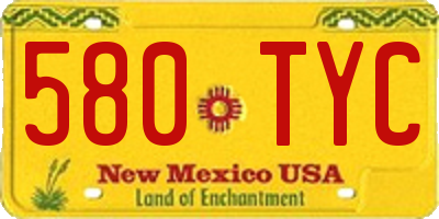 NM license plate 580TYC