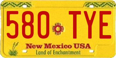 NM license plate 580TYE