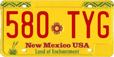 NM license plate 580TYG